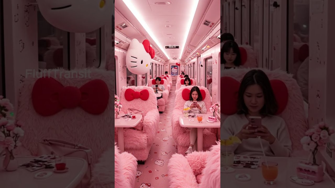 Hello Kitty Themed Train Would You Like To Ride Hellokitty Cute Funny