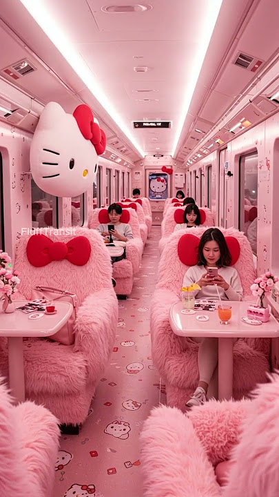 Hello Kitty Themed train 🎀 Would you like to ride? #train #hellokitty #cute #funny