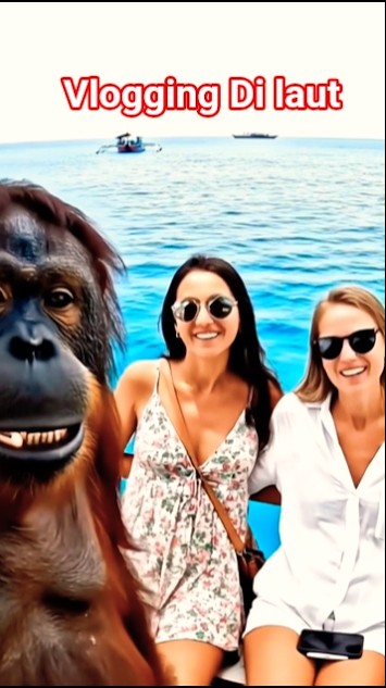 Jangan Lewatkan!! orang Utan Vlog Santai di Pantai Bareng Cewek-cewek! #youtubeshorts