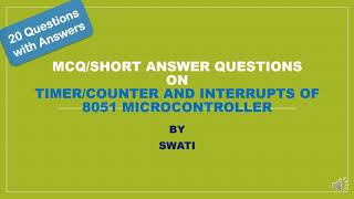 Timers/Counters and Interrupts of 8051 microcontroller #8051microcontroller #timer #interrupts