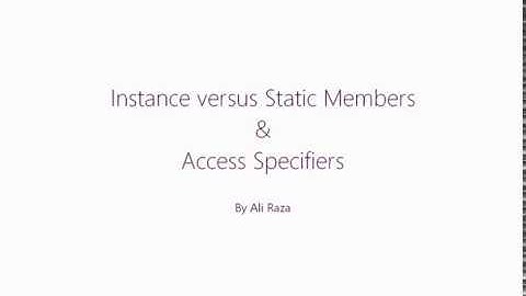 Lecture 12 : Access Modifiers & Instance vs Static URDU