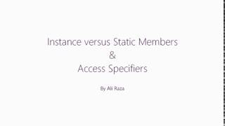 Lecture 12 : Access Modifiers & Instance vs Static URDU