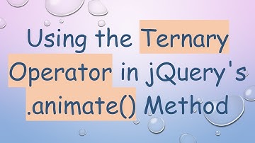 Using the Ternary Operator in jQuery