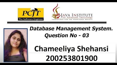 DataBase Task 03 |Create Tables Using Customized Databases | 1st Year | Java Institute | Chameeliya