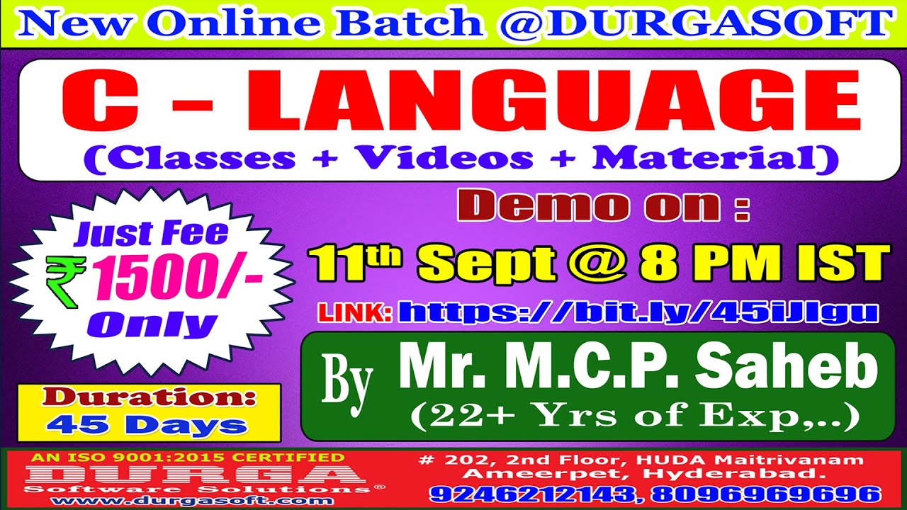 C Language Training Institute in Ameerpet Hyderabad - C Programming