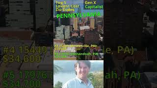PENNSYLVANIA real estate cheapest housing area by zip code.