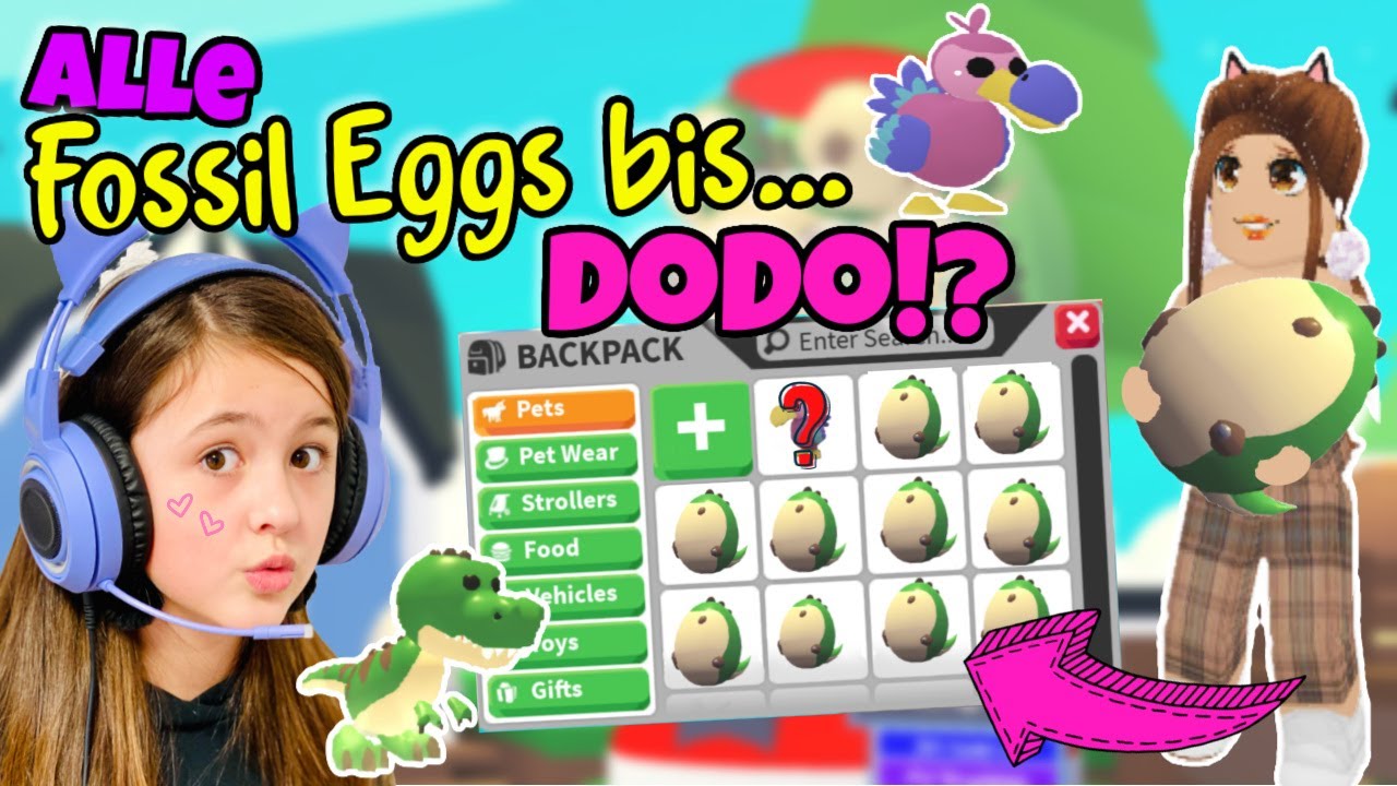ALLE FOSSIL EGGS in Roblox öffnen bis ich einen DODO finde!! Adopt me Pets verschenken ❤ Alles Ava