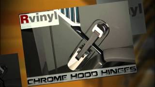 Putco Chrome Hummer H2 Hood Side Hinges Hummer H2 Machine Gun Hood Handles
