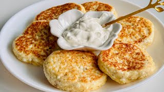 Recipe for cottage cheese pancakes without flour and sugar! Healthy diet breakfast