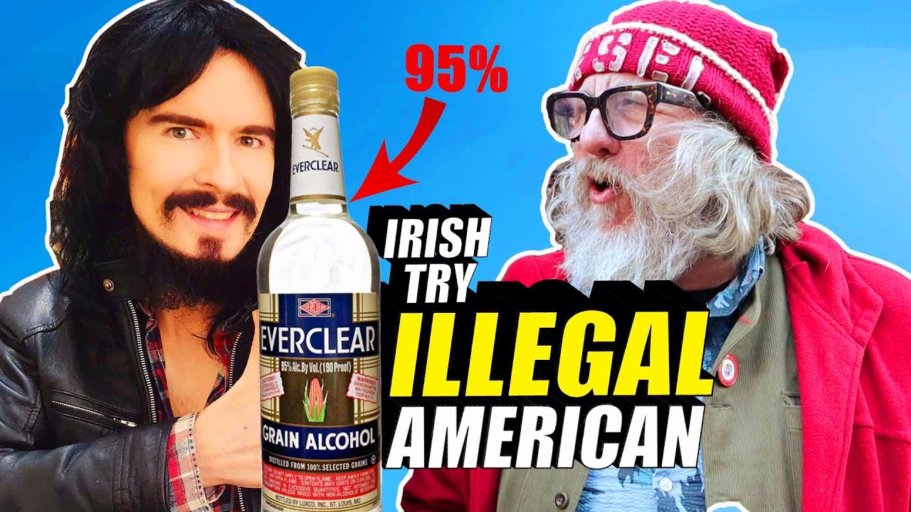 Ирландцы пробуют НЕЗАКОННЫЙ американский алкоголь Everclear — САМЫЙ КРЕПКИЙ В США.