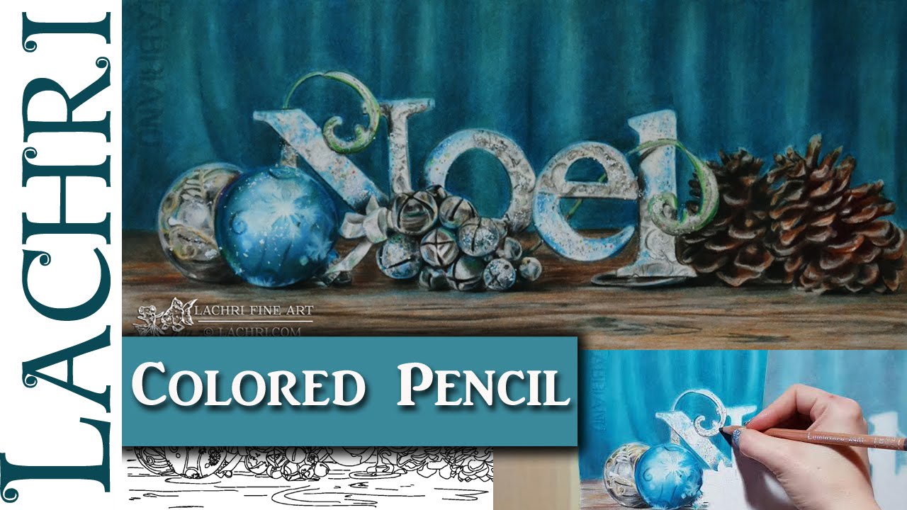 Christmas Colored Pencil speed drawing w/ Lachri