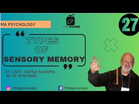 Types of Sensory Memory: Iconic, echoic, haptic, olfactory & gustatory.