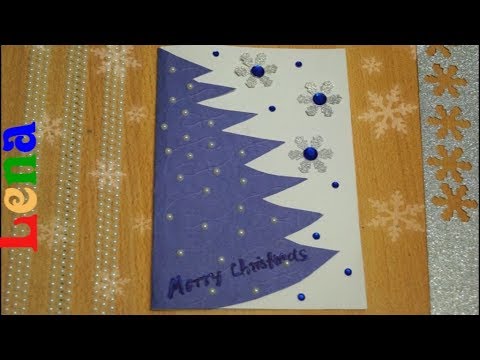 Weihnachtskarte mit Weihnachtsbaum basteln  - How to make christmas tree card DIY