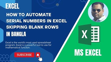 How to automate serial numbers in excel skipping blank rows