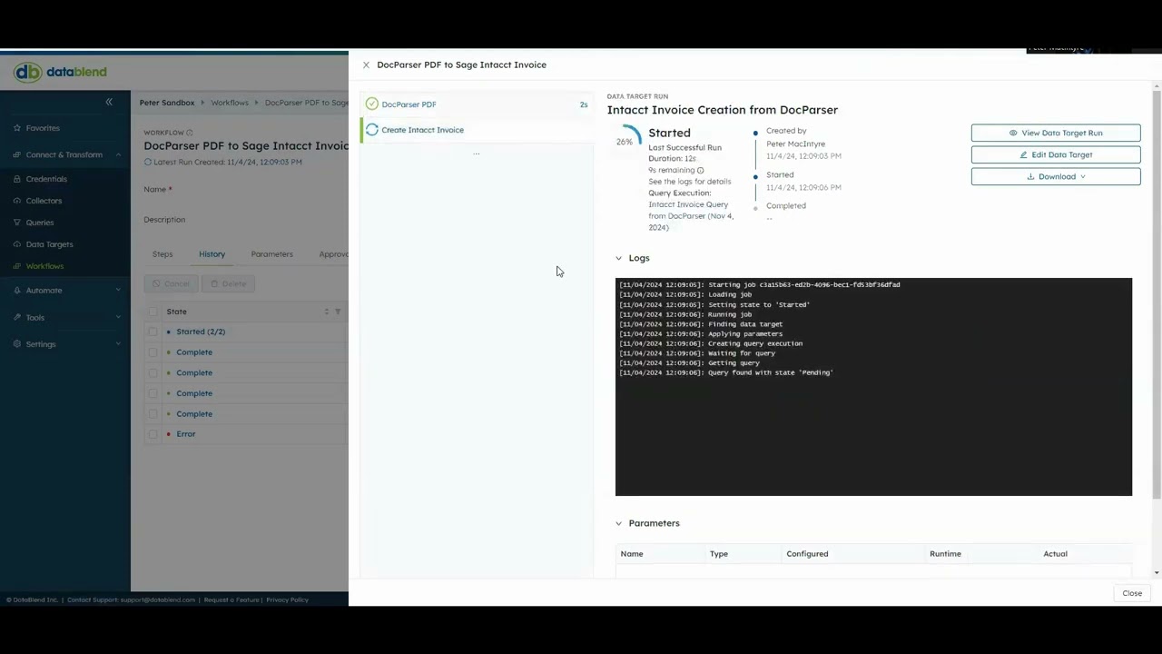 Integrate Docparser and Sage Intacct with DataBlend