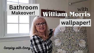 WILLIAM MORRIS Wallpaper | Bathroom remodel | Slow Living Sewing | Custom Mirror Frame