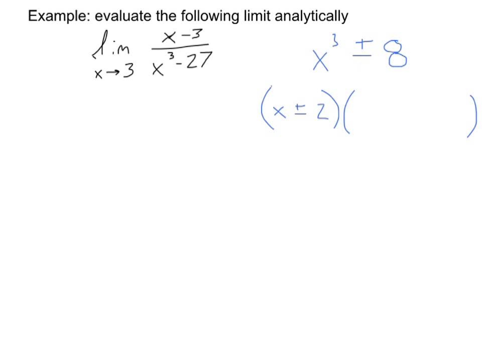 Lesson 1 2A Evaulating Limits Analytically Factoring) - YouTube