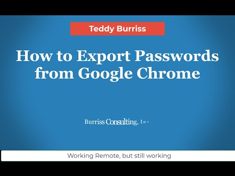 How can I export my Passwords from Google Chrome to another computer?