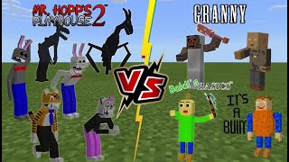 Mr. Hopp's Playhouse 2 VS Baldi's Basics and Granny [Minecraft PE]