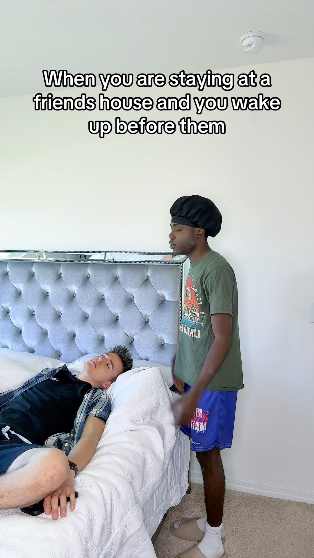 When you are staying at a friends house ?