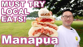 MUST TRY LOCAL EATS: what is a  MANAPUA? || [Oahu Hawaii] BBQ Chinese Pork Bun, Bao *Our Top Picks!*