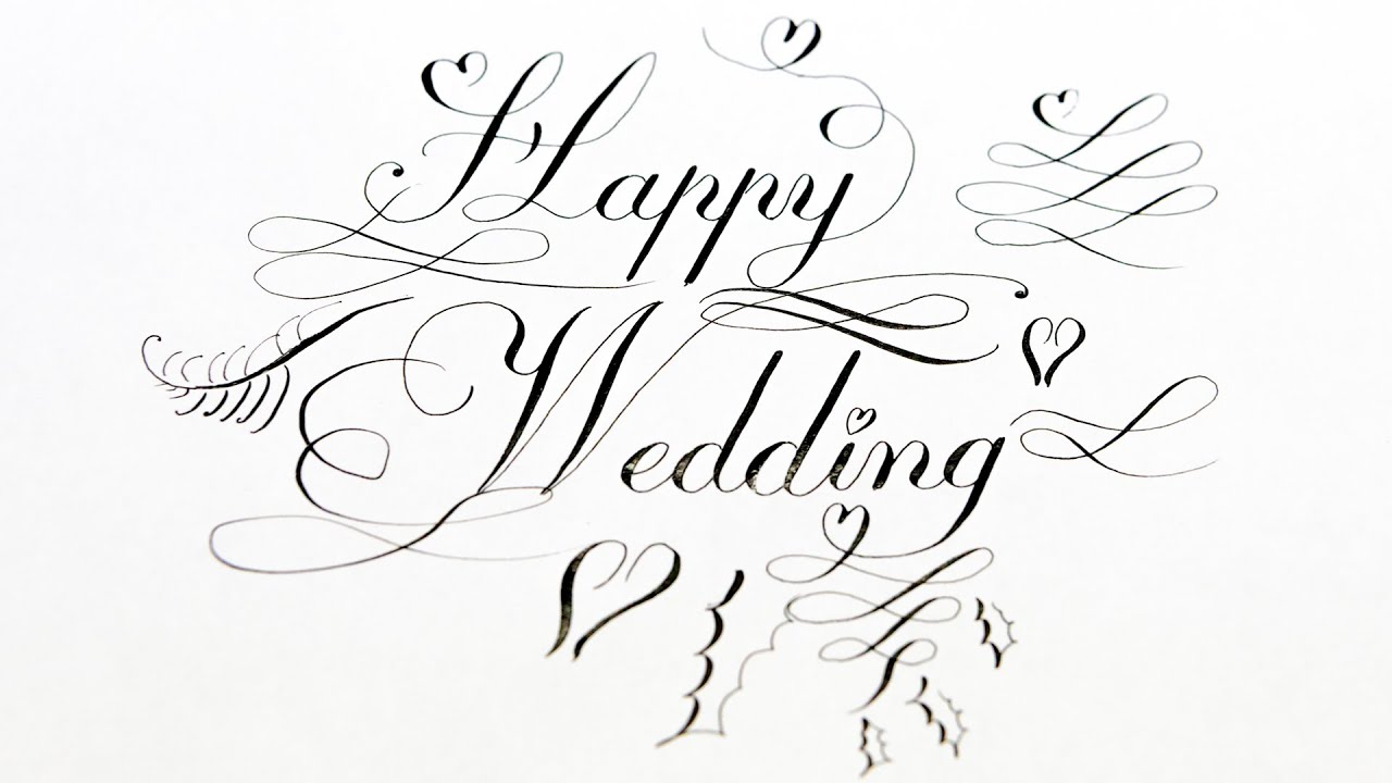 Happy Wedding Calligraphy Card Youtube