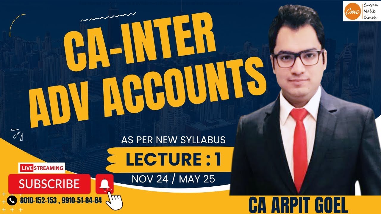 CA Inter Advance Accounts playlist new syllabus I CA Inter advance ...