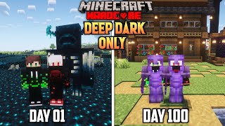 We Survived 100 Days In DEEP DARK Only World In Minecraft Hardcore | LordN Gaming