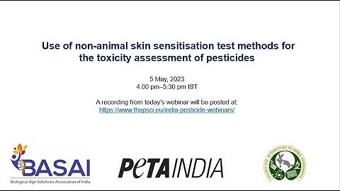 Use of non animal skin sensitisation test methods for the toxicity assessment of pesticides