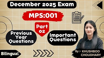 MPS-001 l December 2025 l PYQ & Important Question l Part-02 l Political Theory l IGNOU I SOL DU