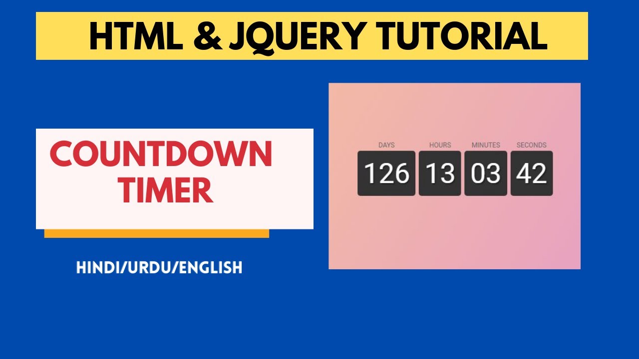 Add Countdown timer to webpage using html | webpage me countdown timer ...