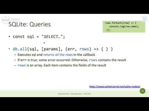 WA1-2022-L07: Asynchronous Programming. Interfacing with SQLite. - YouTube