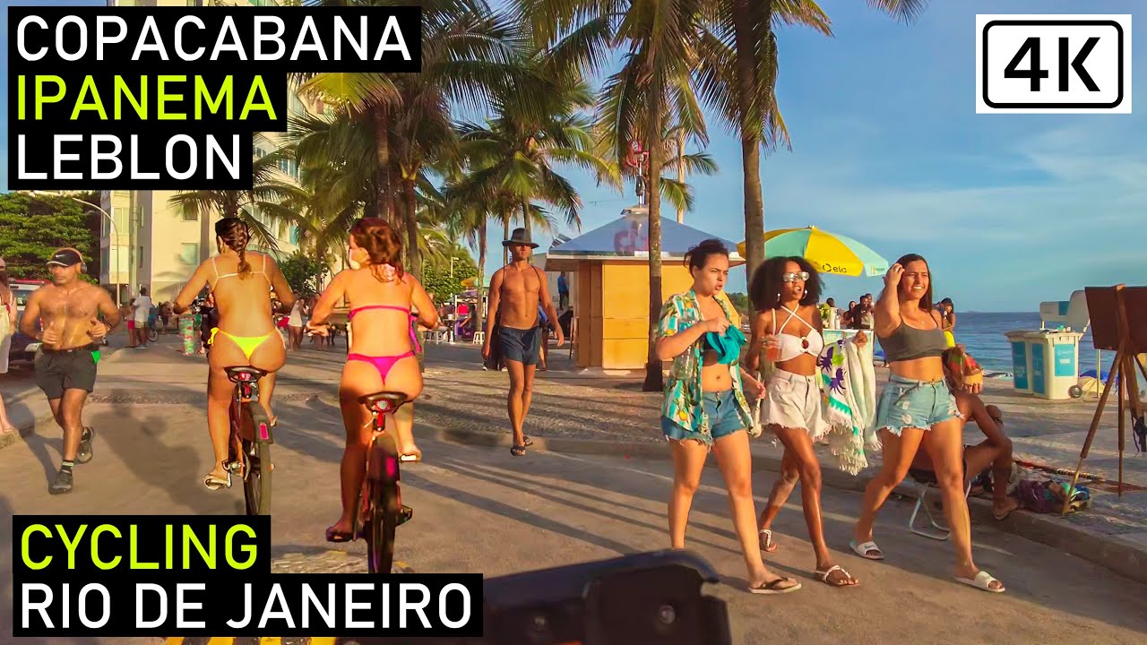 Cycling Copacabana, Ipanema, Leblon & Leme Beaches | 🇧🇷 Rio de Janeiro, Brazil |【4K】2021