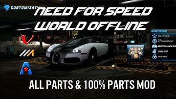 NFS World Offline: All Performance Parts & 100% Parts Mod