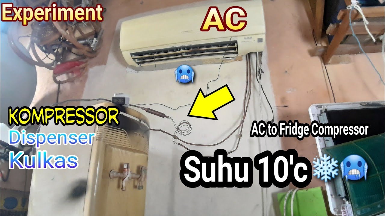 AC Split Mesin Kulkas Dispenser AC Kompressor Kulkas AC Low watt DIY AC from Fridge