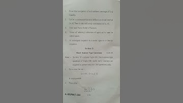 MSc first semester advanced real analysis question paper #realanalysis #mscnotes #exampreparation