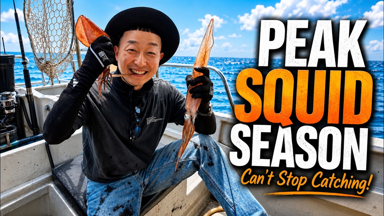 Malaysia's Peak Squid Season : Catch \u0026 Cook Squid, Giant Fish 🦑🐟