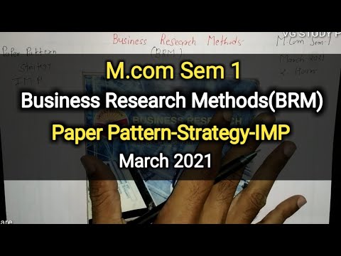 Business Research Method | Paper Pattern-Strategy-IMP | M.com Sem 1 | March 2021