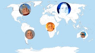 Mr Incredible becoming Cold to Hot Mapping (Countries by average temperature)