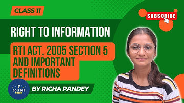 RTI Act, 2005 Section 5 and Important Definitions
