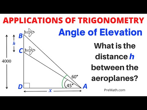 Use the Angle of Elevation to Find the Distance Between Two flying airplanes | Step-by-Step Tutorial