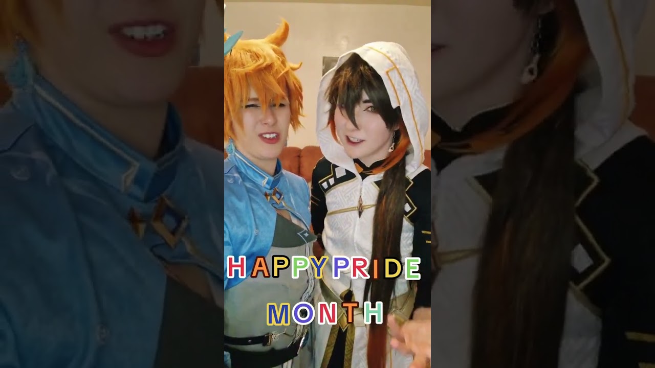Happy Pride Month - From Zhongli and Childe #cosplay #genshinimpact #shorts #childe #zhongli