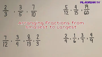 Arranging Fractions in Ascending and Descending Order