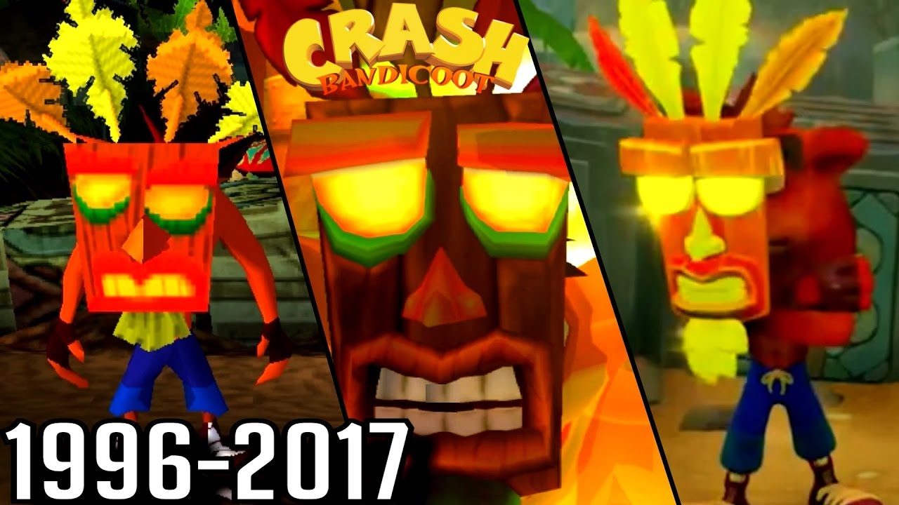 evolution of aku aku invincibility in crash bandicoot 1996 2017