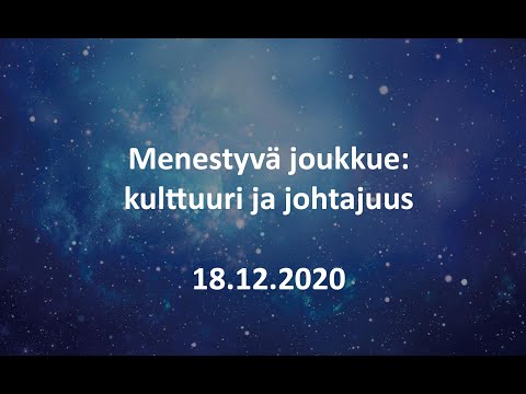 Video: Kuinka Rakentaa Menestyvä Joukkue