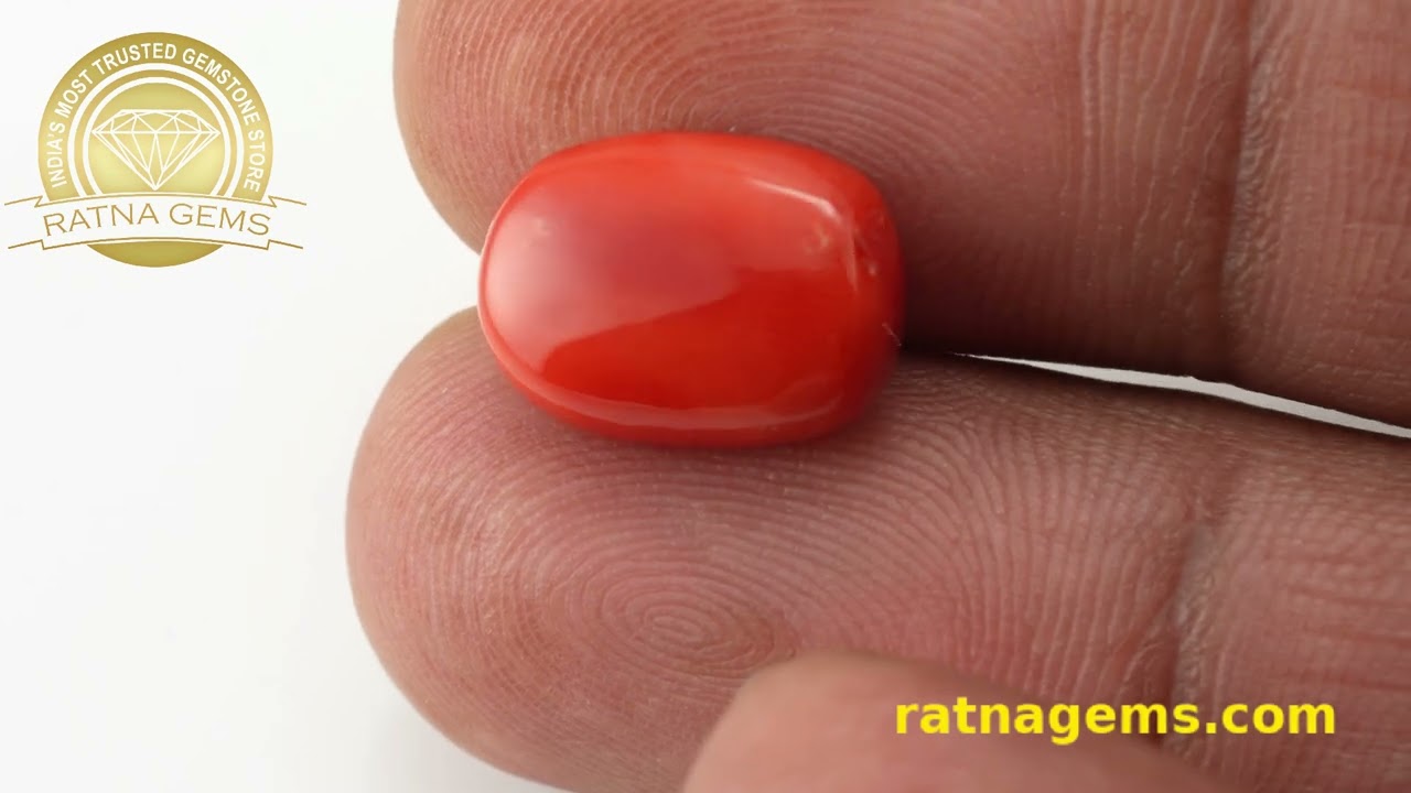Moonga Stone 5.71 Ratti (5.20 Carat) - Italian Red Coral 4 Product video for Moonga Stone 5.71 Ratti (5.20 Carat) - Italian Red Coral