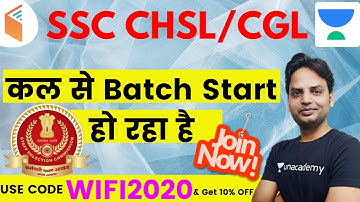 SSC CGL/CHSL | Batch Starts from Tomorrow | Use Referral Code “WIFI2020” & Get 10% Off