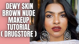 Dewy Brown Nude Makeup Tutorial | Affordable Soft Glam Look | Amazon Great Indian festival Sale 2020 screenshot 1