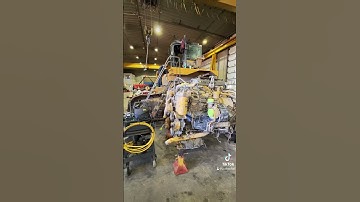 Engine removed from this CAT D10T2 getting a Powertrain rebuild. #heavyequipment #caterpillar #d10t