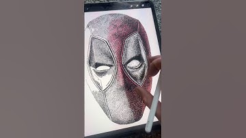 Deadpool drawing using tiny Wolverines! #procreate #deadpool #art #drawing #artist